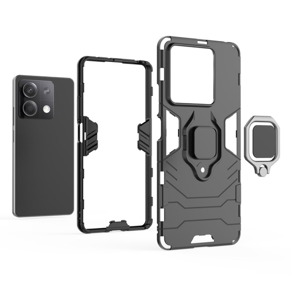 Etui do Xiaomi Redmi Note 13 5G, Kickstand Ring, czarne