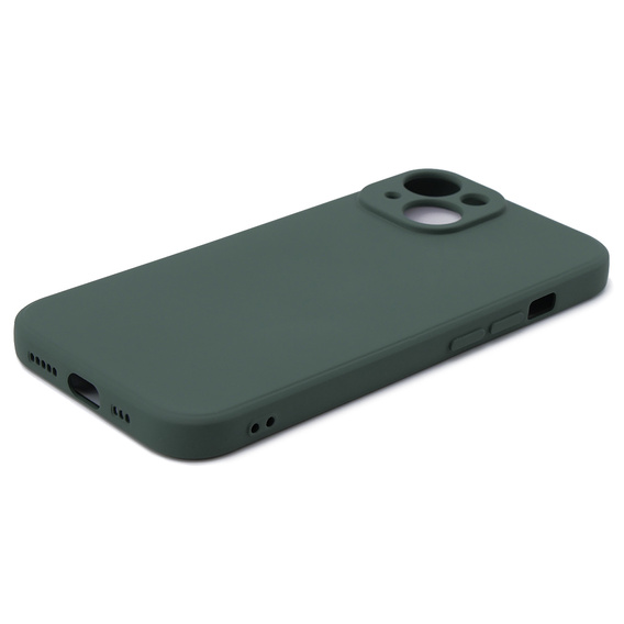 Etui do iPhone 15, Silicone Lite, ciemnozielone