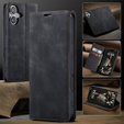 Etui do iPhone 17, ERBORD Vintage portfel z klapką, czarne