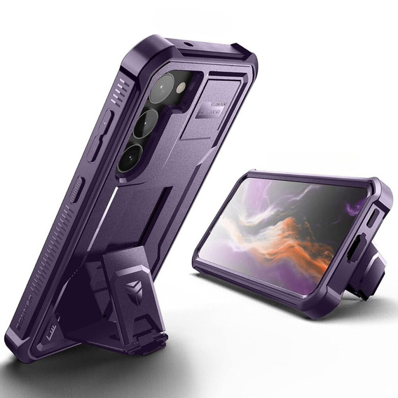 Etui pancerne do Samsung Galaxy S23, Dexnor Full Body (Two Frames), fioletowe