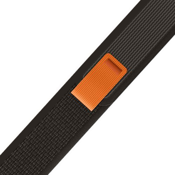 Pasek Nylonowy do Apple Watch 1/2/3/4/5/6/7/8/9/10/11/SE Ultra 1/2/3 42/44/45/46/49mm, Czarny / Pomarańczowy