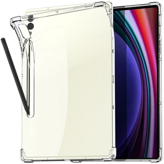 Etui do Samsung Galaxy Tab S9 FE+ Plus, z miejscem na rysik, Silikonowe, Przezroczyste