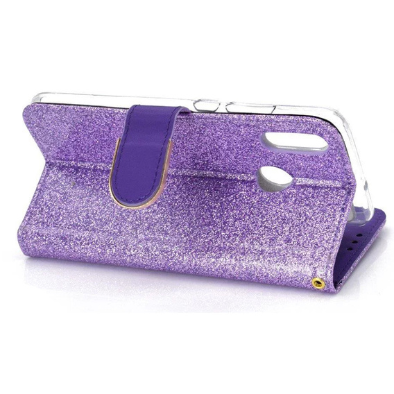 Etui z klapką do Huawei P Smart 2019 / Honor 10 Lite, Glitter Mirror Wallet, fioletowe