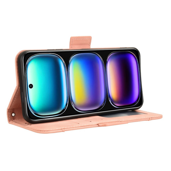 Etui z klapką do Infinix Hot 50i 4G, Card Slot, różowe