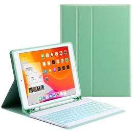Etui z klawiaturą do iPad 10.2" 2021/2020/2019 (9/8/7 gen.), Keyboard Cover Pen Slot, zielone