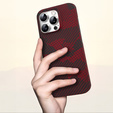 Etui do iPhone 16 Pro Max, Aramid Fiber MagSafe, czerwone