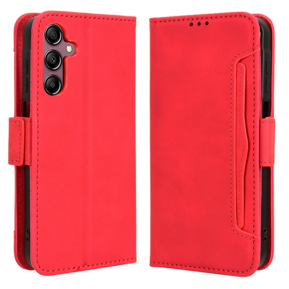 Etui z klapką do Samsung Galaxy A15 4G / 5G, Card Slot, czerwone