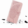 Etui z klapką do Oppo Reno 13F / Oppo Reno 13FS, Butterfly, różowe rose gold