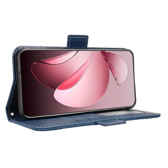 Etui z klapką do Oppo Reno 13 Pro, Card Slot, granatowe