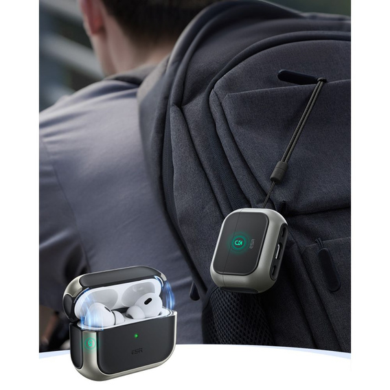 ESR Etui na słuchawki Airpods Pro 3, Orbit Halolock MagSafe, titanium