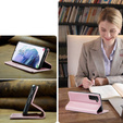 Etui z klapką CASEME do Samsung Galaxy S21, Waxy Textured, różowe