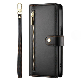 Etui z klapką do Samsung Galaxy A36 5G, Wallet Zipper Pocket, czarne