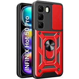 Etui pancerne do Infinix Hot 50 Pro 4G, CamShield Slide, czerwone