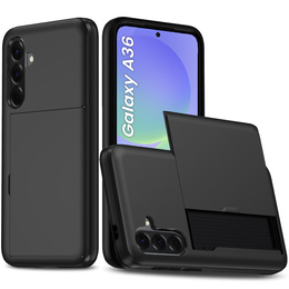 Etui do Samsung Galaxy A36 5G, Sliding Card Holder, czarne