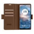 Etui do Motorola Moto G24 / G24 Power / G04, ERBORD Glossy Litchi, portfel z klapką, brązowe