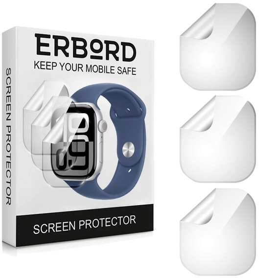 3x Folia Hydrożelowa ERBORD do Apple Watch 10/11 42mm
