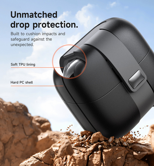 Etui ochronne SURITCH do Samsung Galaxy Buds 3 / 3 Pro, ze smyczką - czarne