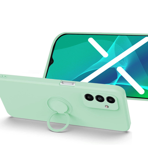 Zestaw Etui do Samsung Galaxy A04S / A13 5G, Smooth Ring, Zielone + Szkło