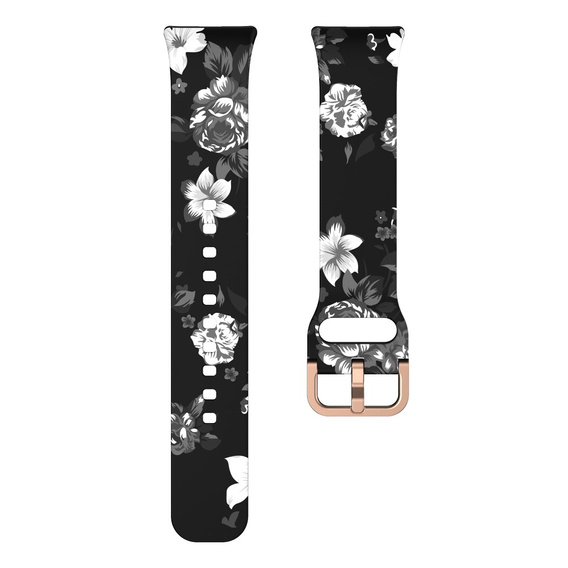 Pasek Silikonowy do Samsung Galaxy Fit 3, Black Flower