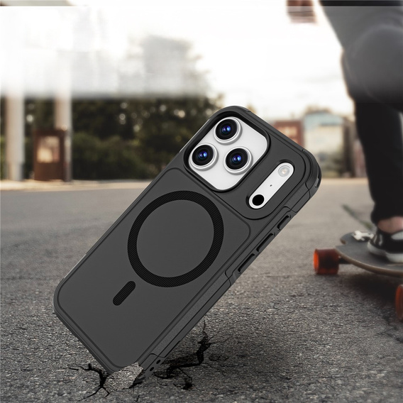 Etui pancerne do iPhone 17 Pro, MagForce MagSafe, czarne