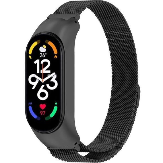 Pasek Bransoleta Milanese do Xiaomi Mi Band 7/7 NFC, Czarny