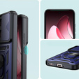 Etui pancerne do Oppo Reno 13 Pro, CamShield Slide, niebieskie