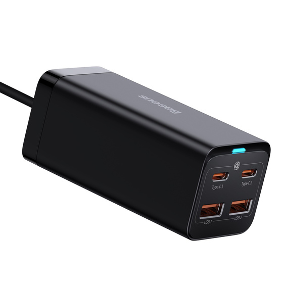 Baseus ładowarka sieciowa GaN3 Pro 100 W, 2× USB-C + 2× USB - czarna