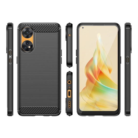 Etui do Oppo Reno8 T 4G, Karbon, czarne