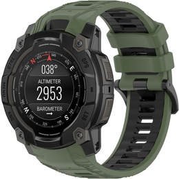 Pasek silikonowy do Garmin Instinct 3 Solar / Instinct 3 AMOLED 45mm – sportowy, zielono-czarny