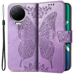 Etui z klapką do Infinix Note 12 2023, Butterfly, fioletowe