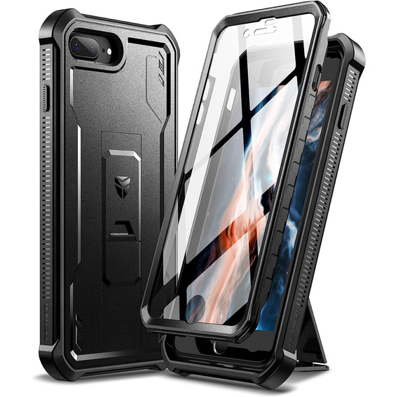 Etui pancerne do iPhone 7 Plus / 8 Plus, Dexnor Full Body, czarne