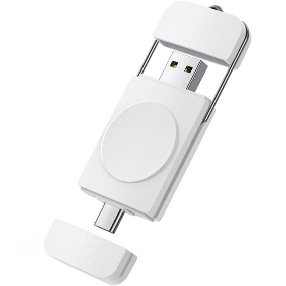 Ładowarka indukcyjna do Apple Watch 1/2/3/4/5/6/7/8/9/10/11/SE/Ultra 1/2/3, Biała