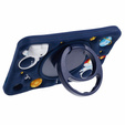 Etui silikonowe dla dzieci do Samsung Galaxy Tab A11/A9, z paskiem, Pancerne, Astronauta, Granatowe