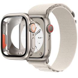 Zestaw Pasek Nylonowy + Etui 2w1 do Apple Watch 7/8/9 45mm, Biały