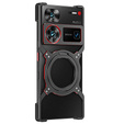 Etui do Nubia Z60 Ultra, Kickstand Bumper, z osłoną obiektywu, do MagSafe, czarne / czerwone