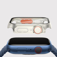 2w1 Etui + Szkło Hartowane do Apple Watch 4/5/6/SE 44MM, Srebrne/Pomarańczowe
