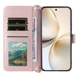 Etui z klapką do Realme 14 Pro+ 5G, Crossbody Leather Wallet, różowe rose gold