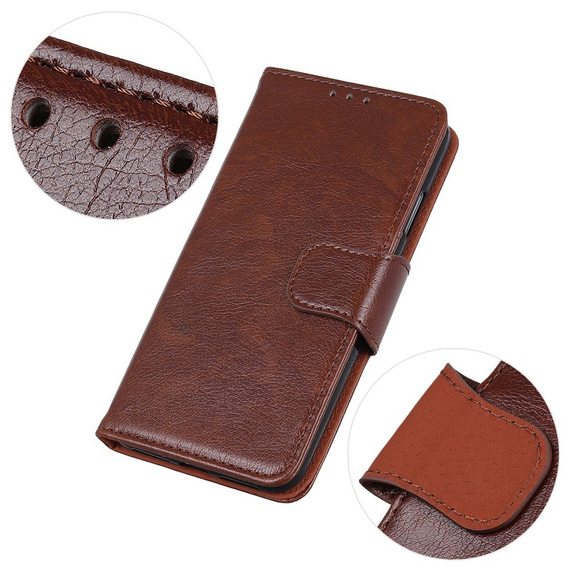 Skórzane Etui Wallet do Samsung Galaxy A70, Nappa Texture, brown