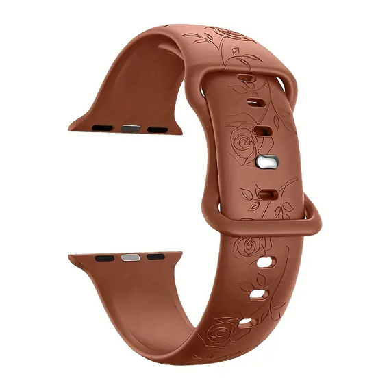 Pasek Silikonowy do Apple Watch 1/2/3/4/5/6/7/8/9/10/11/SE 38/40/41/42mm, Rose, Brązowy