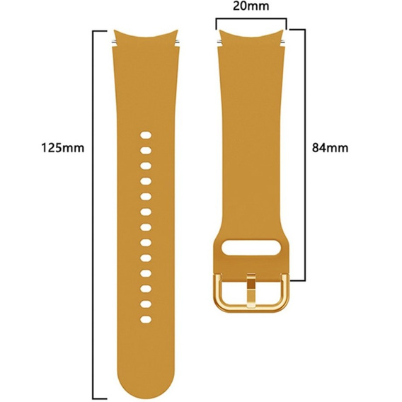 Pasek Silikonowy do Samsung Galaxy Watch 4/5/6/7 40/42/43/44/45/46/47mm, Żółty