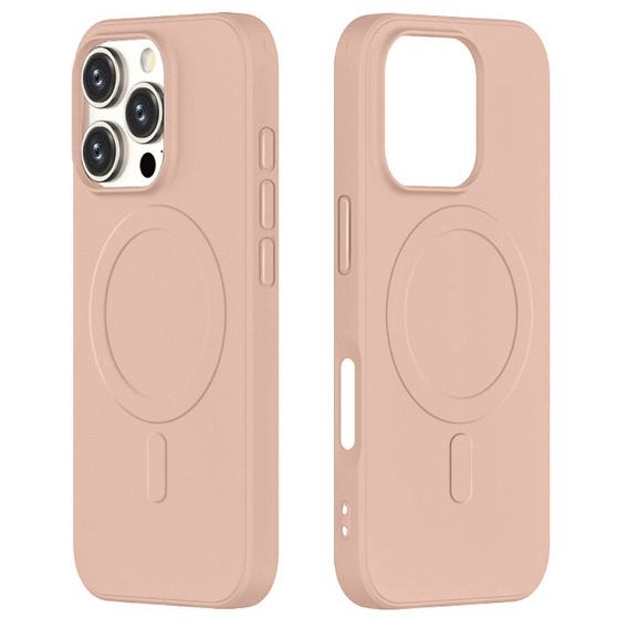 Etui do MagSafe ERBORD Silicone Mag Cover do iPhone 16 Pro Max, różowe + Szkło Hartowane 9H