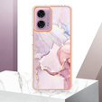 Etui ochronne do Motorola Moto G24 / G24 Power / G04, Marble Slim Case, różowe