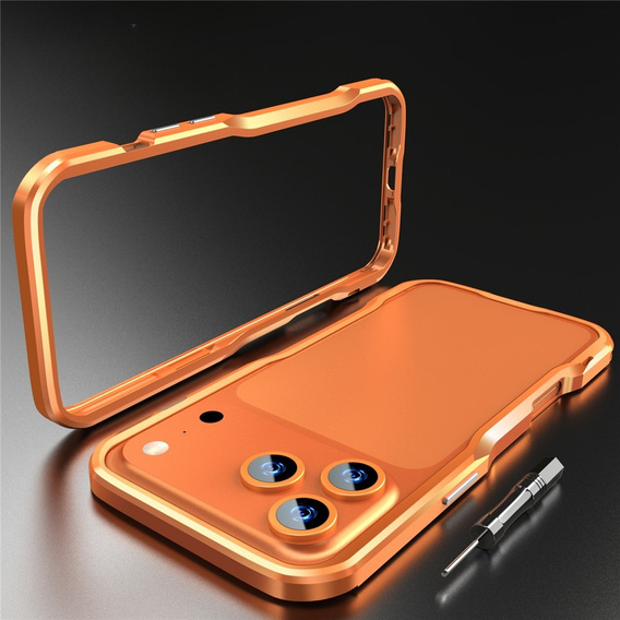 Etui LUPHIE do iPhone 17 Pro Max, Armor Bumper, pomarańczowe