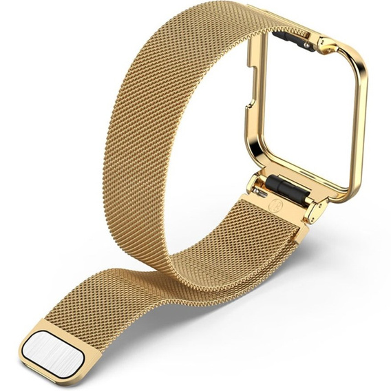 Pasek Bransoleta Milanese z Etui do Xiaomi Redmi Watch 2 Lite, Złoty