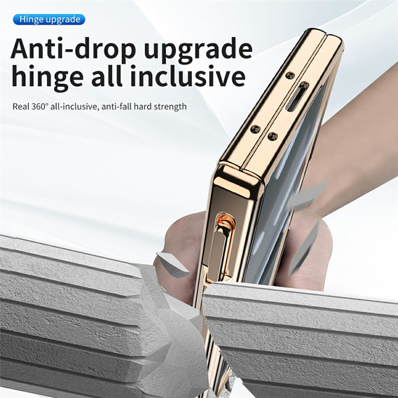 Etui do Samsung Galaxy Z Fold7 5G, z podstawką, złote