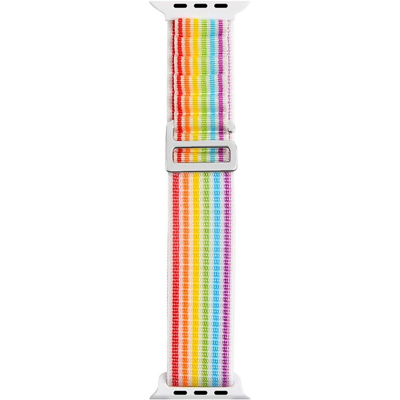 Pasek Nylonowy do Apple Watch 1/2/3/4/5/6/7/8/9/10/11/SE Ultra 1/2/3 42/44/45/46/49mm, Tęczowy