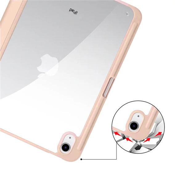 Etui do iPad 11 2025 / iPad 10.9 2022 , Smartcase Hybrid, z miejscem na rysik, rose gold