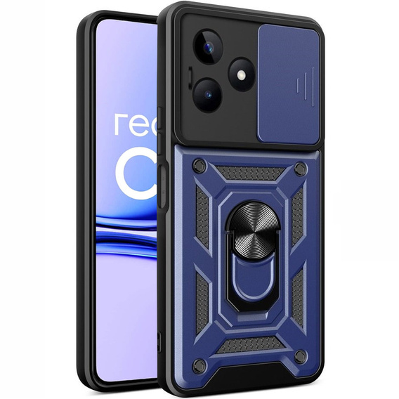 Etui pancerne do Realme C53 4G, CamShield Slide, niebieskie