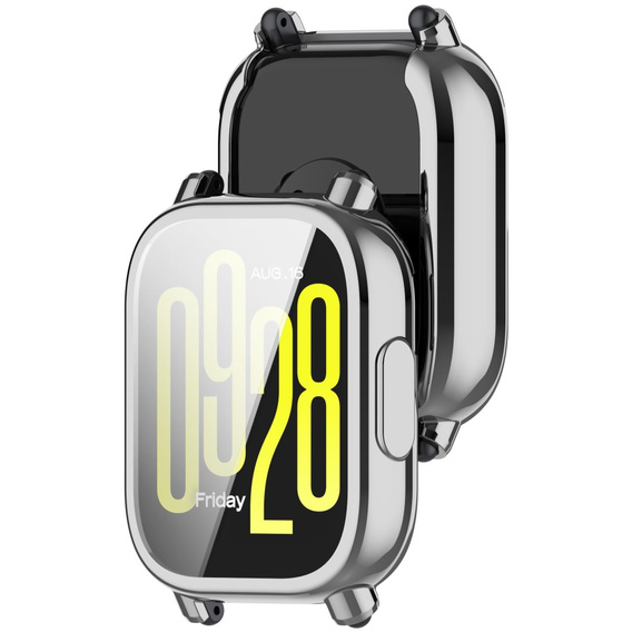 2w1 Etui z Osłoną na ekran do Xiaomi Redmi Watch 5 Active, Srebrne