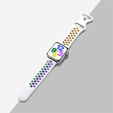 Pasek Silikonowy do Apple Watch 1/2/3/4/5/6/7/8/9/10/11/SE Ultra 1/2/3 42/44/45/46/49mm, Biały/Wielokolorowy